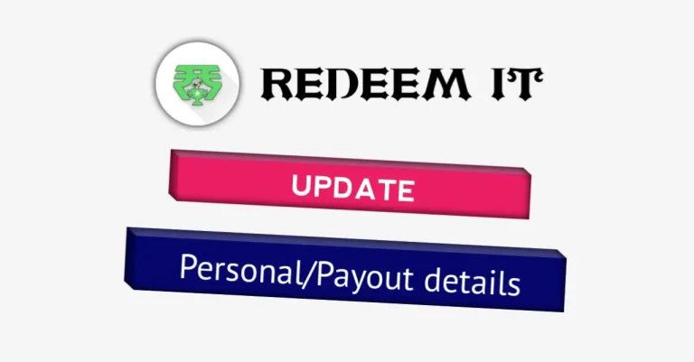 How to update personal/payout details in Redeem It